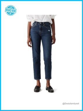 High Rise Crop Jeans Straight Leg Casual Denim